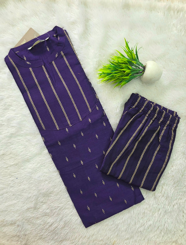 DEEP PURPLE RAW SILK CO-ORD SETS 0614