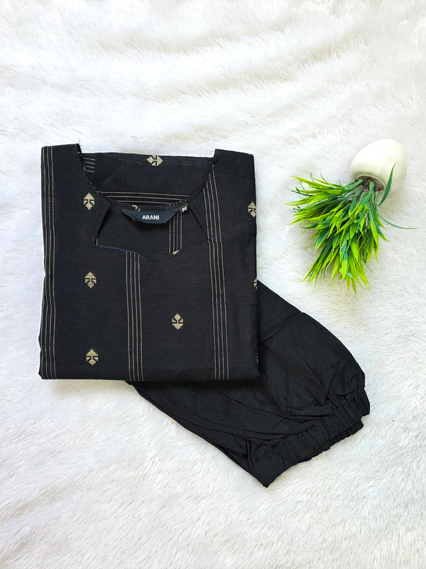 BLACK RAW SILK CO-ORD SETS 0531