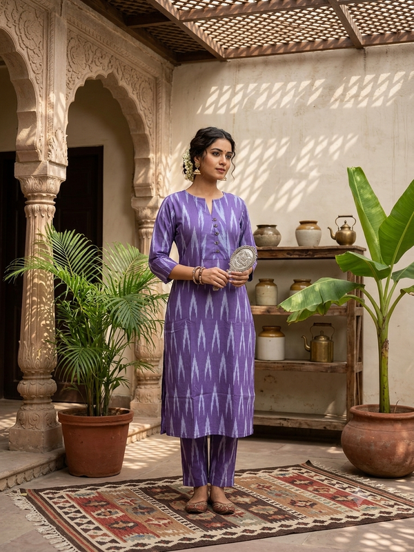 POCHAMPALLY IKKAT COTTON CO-ORD SETS 0590