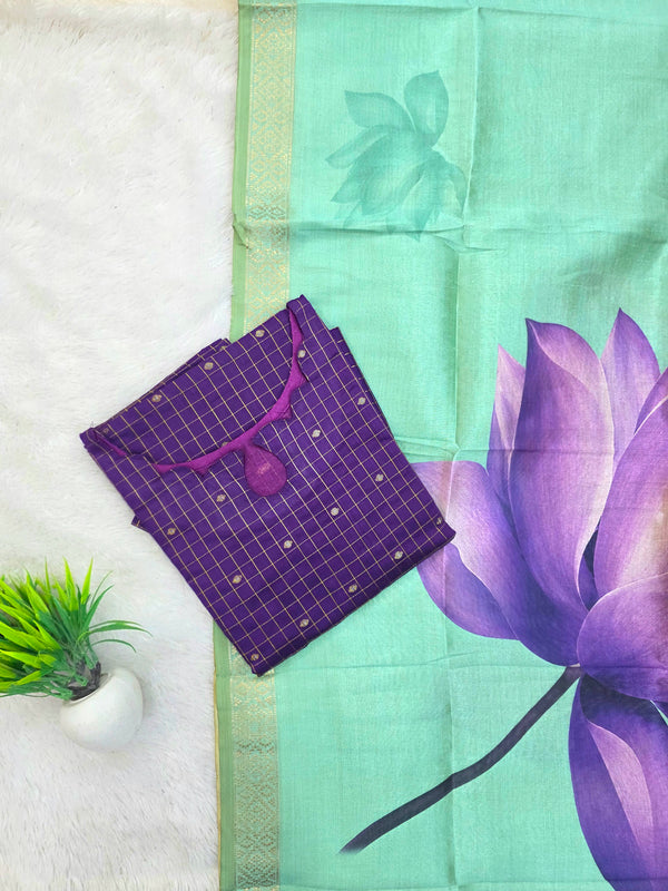 RAW SILK KURTI WITH DUPATTA 0604