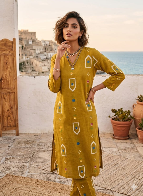 KALAMKARI THEMED CAMBRIC COTTON CO-ORD SETS 0559