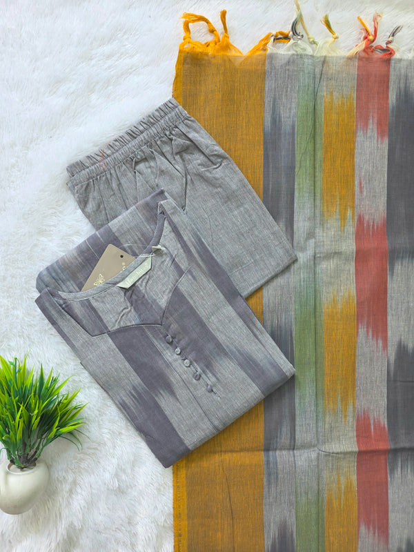 HANDLOOM IKKAT COTTON SALWAR SETS / 0111
