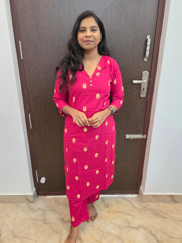 PREMIUM RANI PINK FLEX COTTON CORD SETS 0523