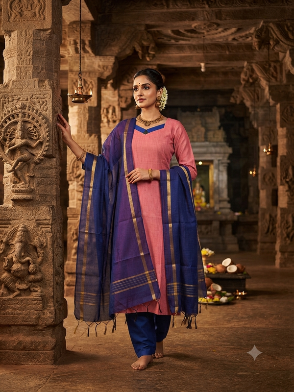 TRADITIONAL HANDLOOM SILK SALWAR SETS 0611
