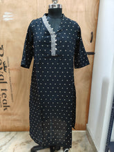 SELF WEAVING COTTON KURTIS BLACK 0456