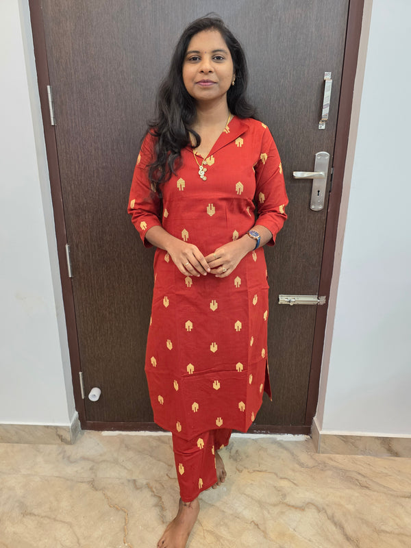 PREMIUM RUST ORANGE FLEX COTTON CORD SETS 0523