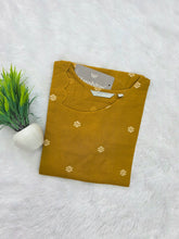 SCALLOPED PREMIUM FLEX COTTON KURTIS MUSTARD 0599