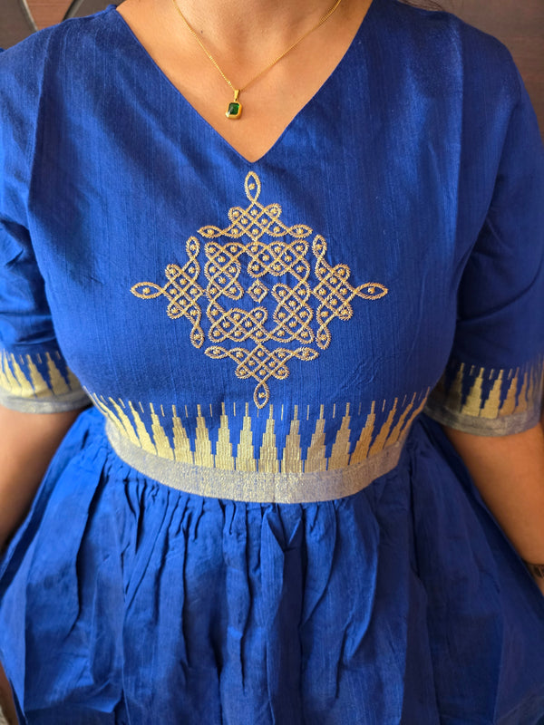 BLUE FUCNTIONAL WEAR KOLAM MAXI 0575