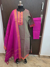 DUAL SHADE & PINK HANDLOOM MANGALGIRI COTTON SALWAR SETS 0483