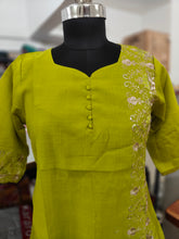 PREMIUM VATICAN SILK  ONE SIDE EMBRODIERY KURTIS 0490