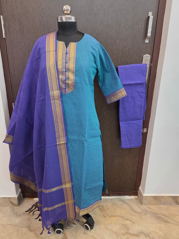 HANDLOOM MANGALGIRI COTTON SALWAR SETS 0483