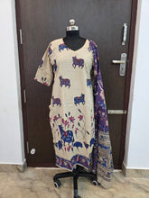 HAND PAINTED KALAMKARI COTTON KURTI +DUPPATTA 0561