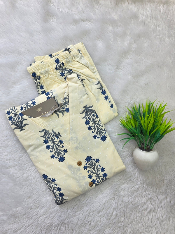 HANDBLOCK COTTON CO-ORD SETS BLUE 0601