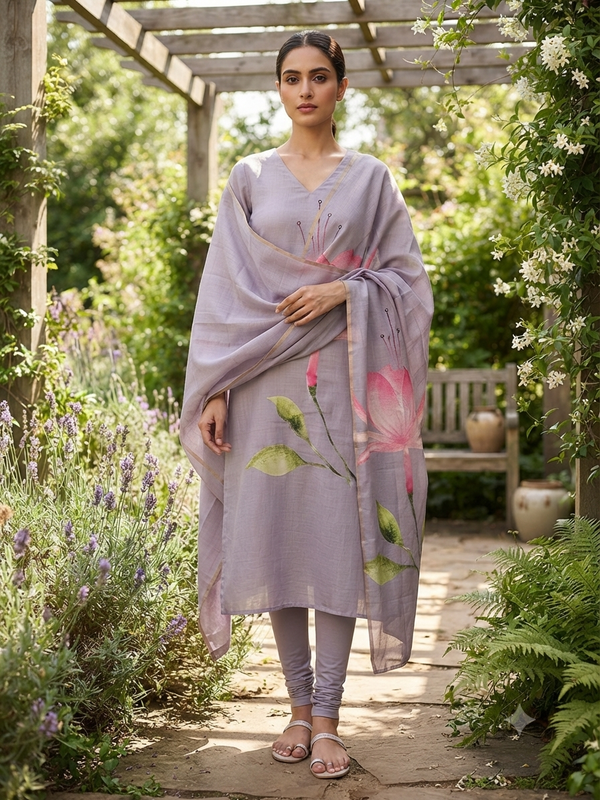 PREMIUM TUSSAR SILK KURTI +DUPPATTA 0569
