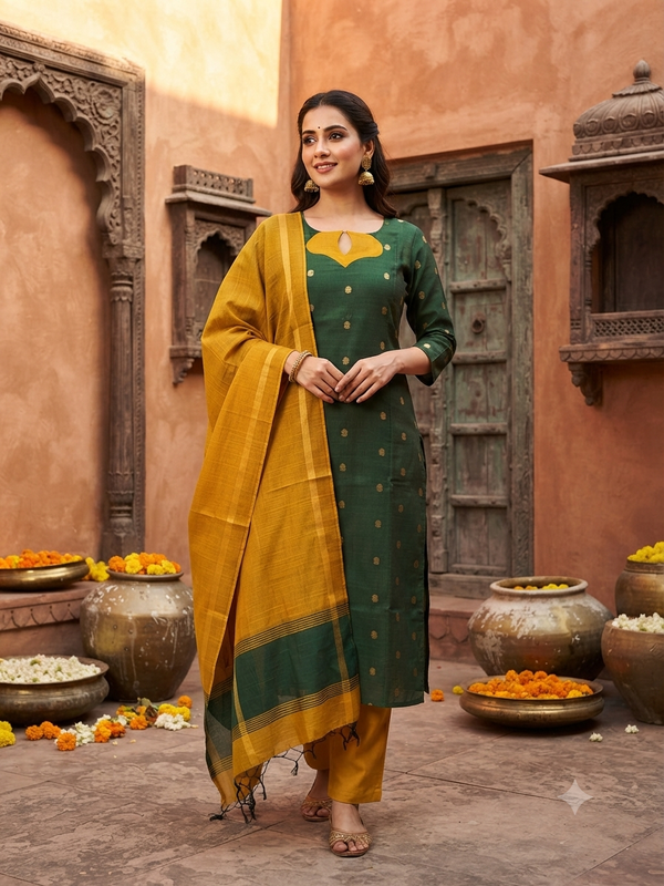 HANDLOOM PREMIUM RAW SILK SALWAR SETS 0630