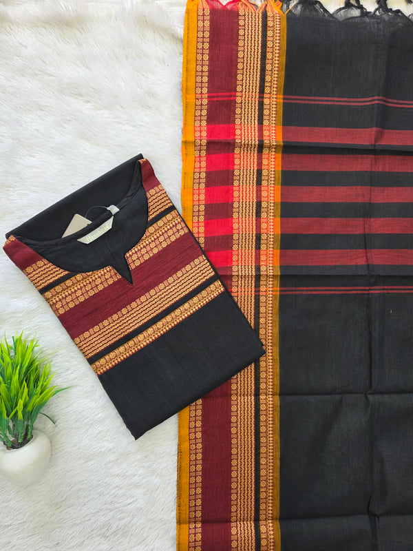 PREMIUM KANCHI COTTON KURTI + DUPATTA 0479