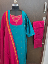 HANDLOOM RAW SILK KOLAM EMBROIDERED SALWAR SETS 2222