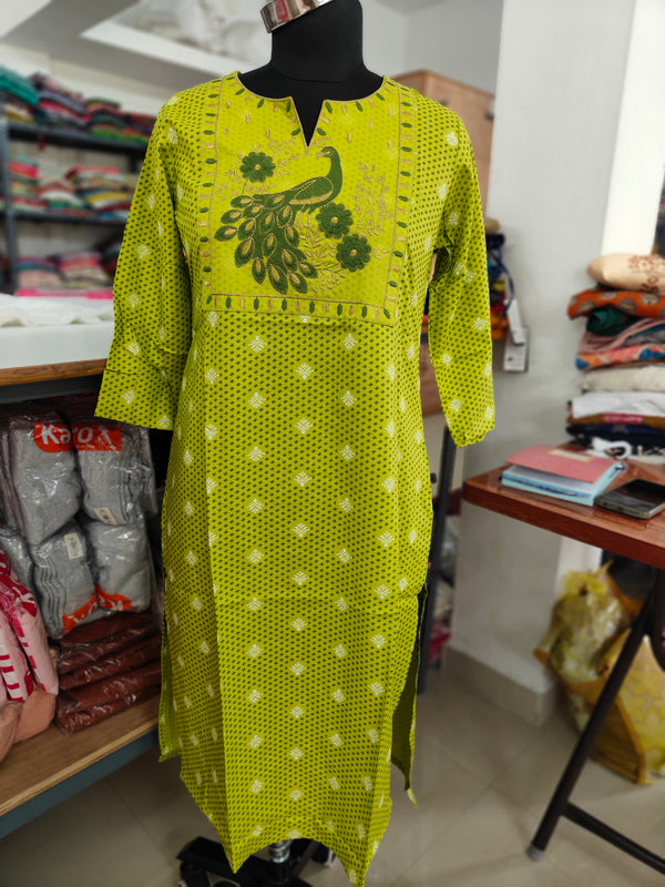 EMBROIDERY OFFICE/ COLLEGE WEAR KURTIS 0456