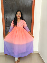 Party Wear Handwork Georgette Dual color Anarkali 0473