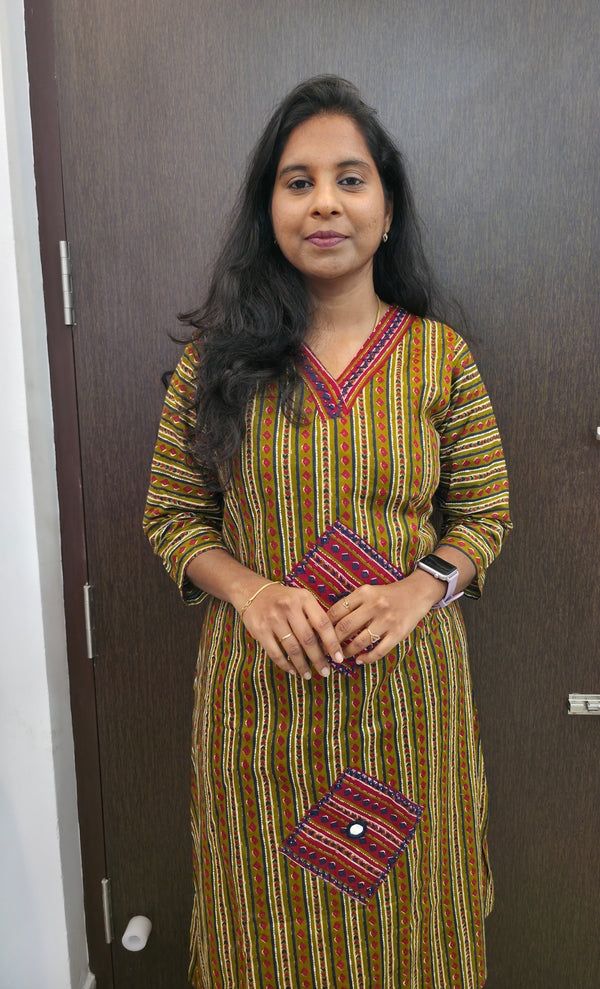 PREMIUM KALAMKARI FLEX COTTON A-LINE CORD SETS  0517