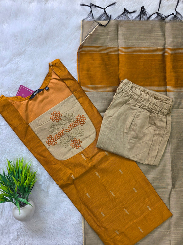 KOLAM RAW SILK SALWAR SETS 0644