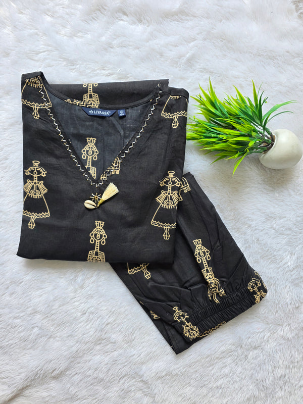 WARLI THEMED JAIPUR COTTON CO-ORD SETS 0548