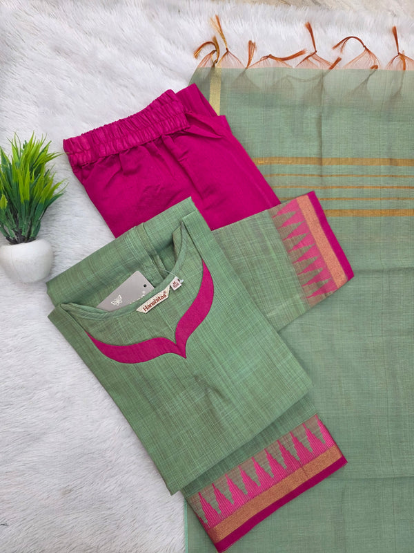 TRADITIONAL HANDLOOM SILK SALWAR SETS 0611