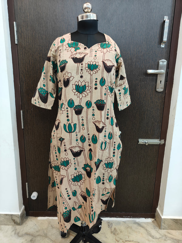 HAND PRINTED PREMIUM KALAMKARI KURTIS 0482