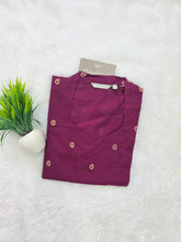 V COLLAR NECK PREMIUM FLEX COTTON KURTIS MAGENTA 0599