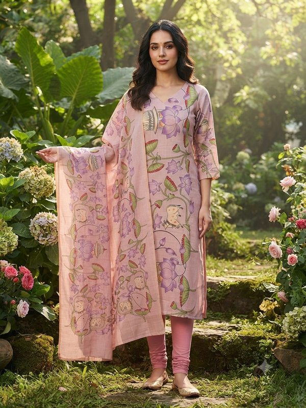 PREMIUM TUSSAR SILK KURTI +DUPPATTA 0569