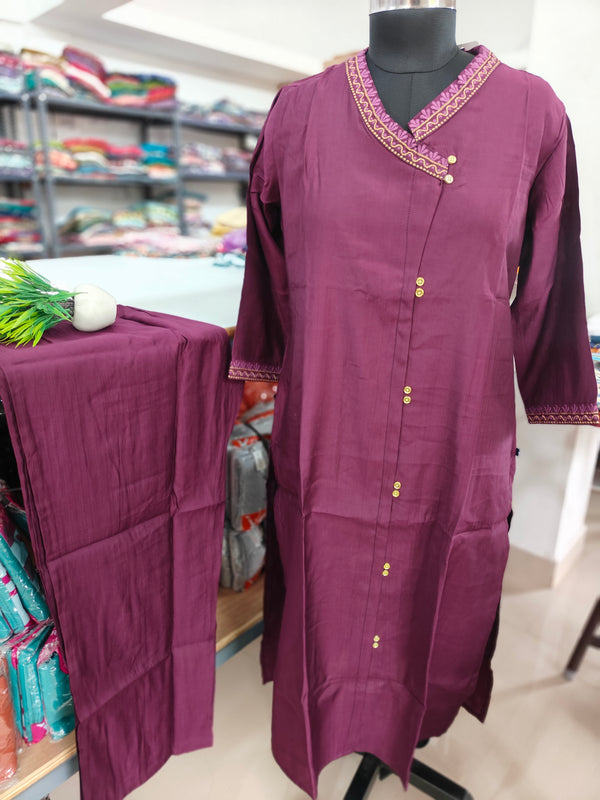 PREMIUM VATICAN SILK KURTI +PANT SETS 0380