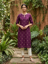 KEYHOLE NECK PREMIUM FLEX COTTON KURTIS WINE /0582