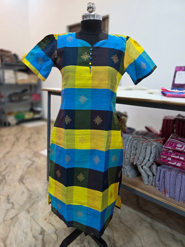 PREMIUM MULTI COLUR RAW SILK KURTIS 0514