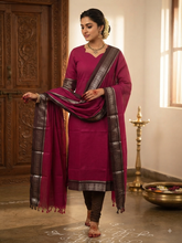 PREMIUM HANDLOOM KANCHI COTTON KURTI WITH DUPATTA 0619