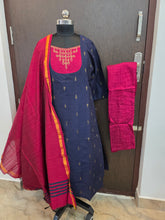 HANDLOOM RAW SILK KOLAM EMBROIDERED SALWAR SETS 2222