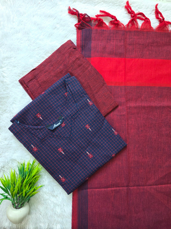 SOUTH COTTON CHECKED SALWAR SETS 0660