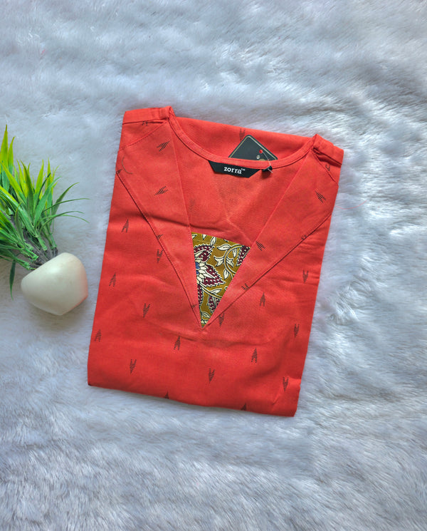 V-NECK COLLAR COTTON KURTIS 0546 (SUMMER SPECIAL)