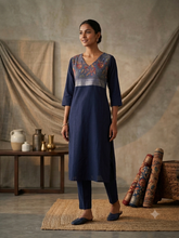 NAVY BLUE BERLIN SILK CO-ORD SETS /0584